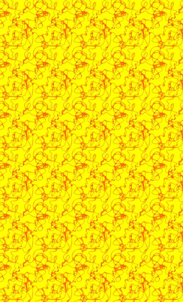 Seamless abstract lines pattern. A concept picture of endless red lines against a yellow background. Simple pencil drawing. Manual graphics.