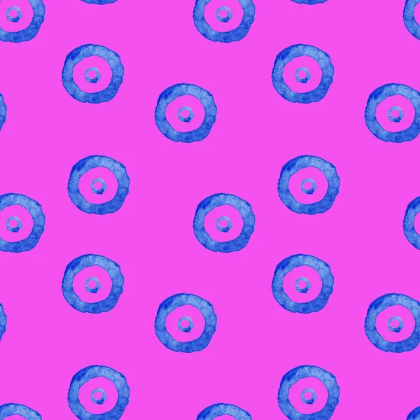 Χωρίς ραφές αφηρημένο πολύχρωμο μοτίβο υδατογραφιο με πινέλο μπογιάς, κύκλο. Σχεδίαση χειρός σύγχρονο φόντο — Φωτογραφία Αρχείου