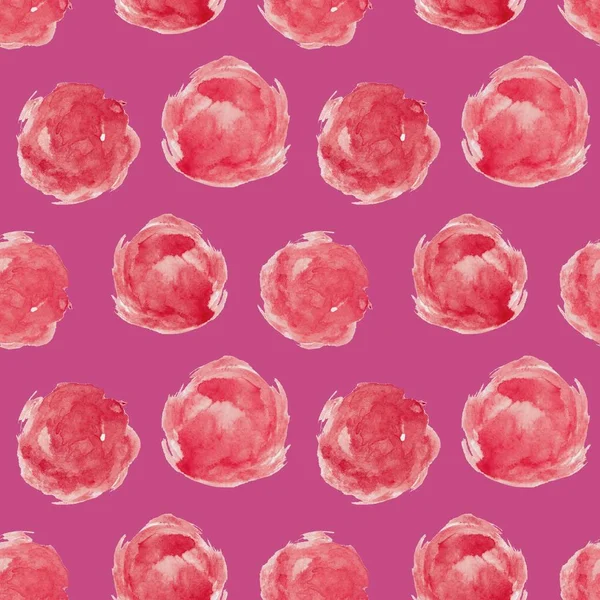 Цветочный бесшовный узор с акварелью красного цвета, розовые пионы. Для фона, текстиля, оберточной бумаги, поздравительных открыток. Цветочная иллюстрация — стоковое фото