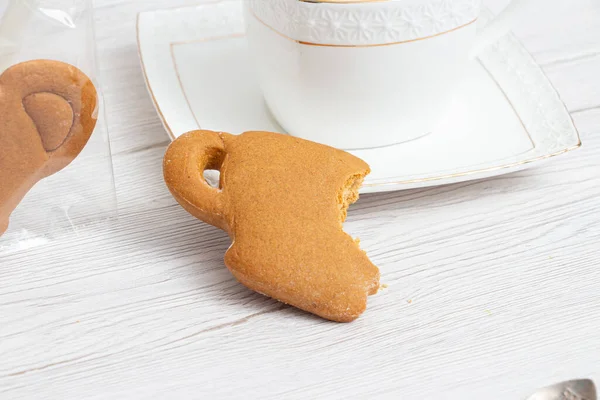 Biscoitos Com Chá Preto Fundo — Fotografia de Stock