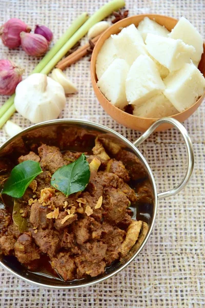 Rendang Острое Мясо Говядины Блюдо Возникло Индонезии — стоковое фото