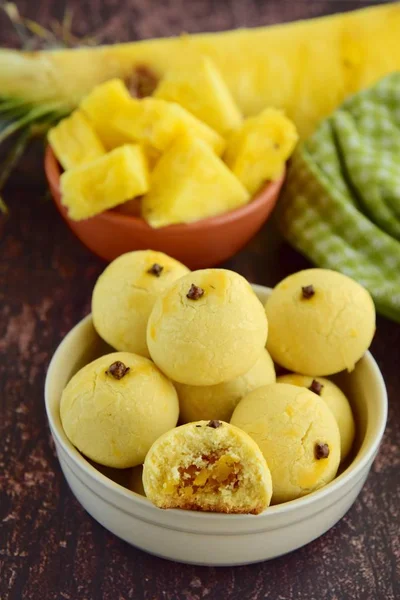 Indonesian Festive Tart Cookies Filled Pineapple Jam Famous Cookies Idul — Stock Photo, Image