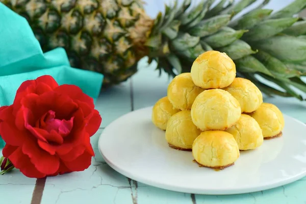 Nastar, Indonesian pineapple tart cookies. Popular dessert to celebrate Eid al Fitr