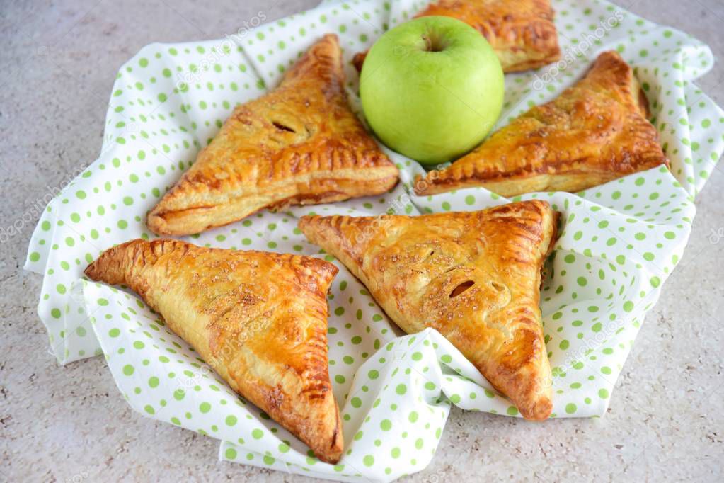 Delicious homemade apple pie turnover 