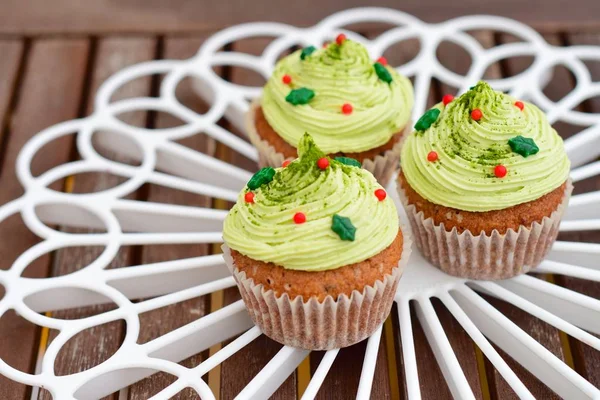 Matcha Cupcakes Aus Grünem Tee — Stockfoto