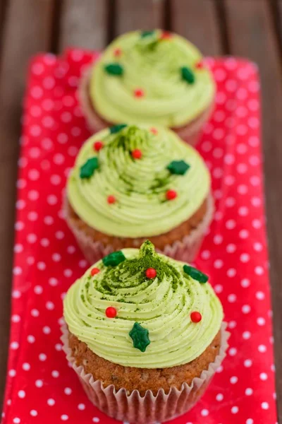 Matcha Grøn Cupcakes - Stock-foto