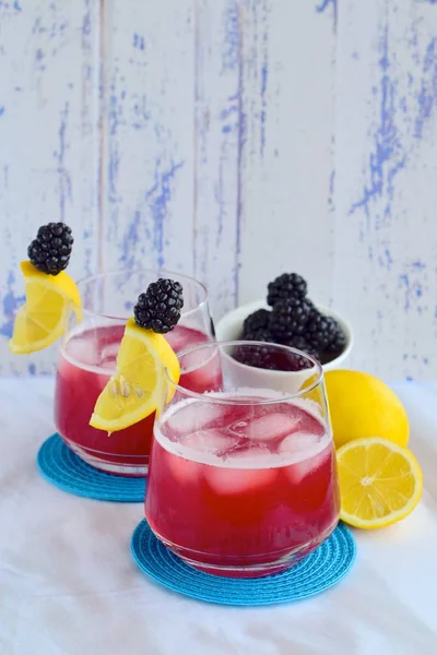 Verse Blackberry Limonade Drinken — Stockfoto