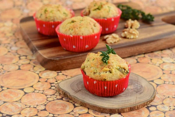 Walnusskraut Pikante Muffins Zum Frühstück — Stockfoto