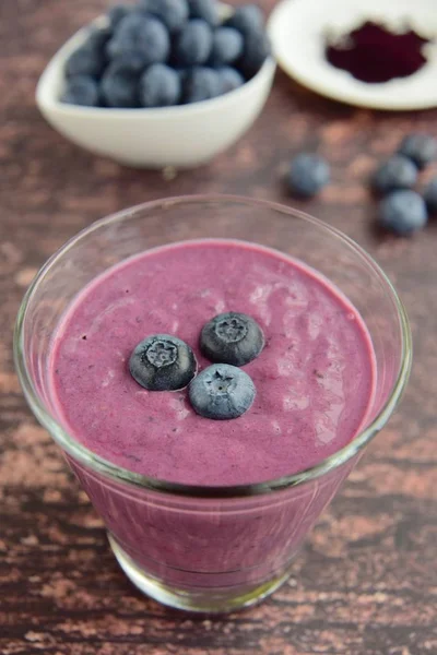 Close Blueberry Smoothie — Stock Photo, Image