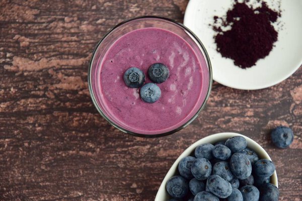 close up of Blueberry Smoothie