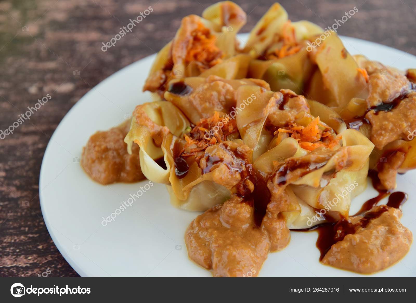 Siomay Indonesian Food Steamed Dumplings Peanut Sauce Thick Soy Sauce