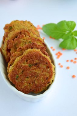closeup of fried zucchini fritters 