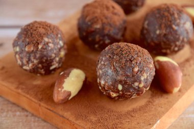 Healthy organic brazil nut coconut chocolate energy balls