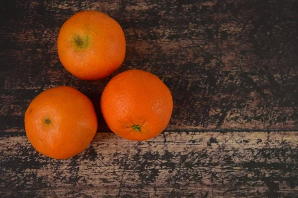 Fresh Organic Clementines Wooden Background — Fotografia de Stock