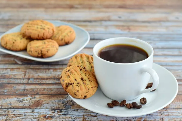 Cup Coffee Cookies — Stock Photo, Image