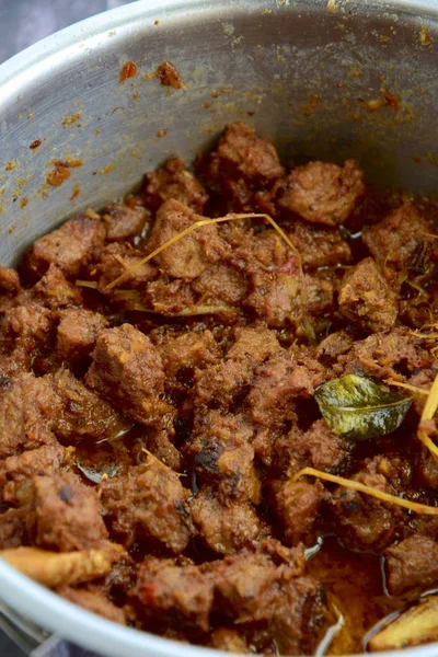 Beef Rendang Spicy Beef Stew Indonesia Popular Dish Celebrate Eid — Stock Photo, Image