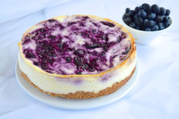 Close Blueberry Cheesecake — Stock Photo, Image