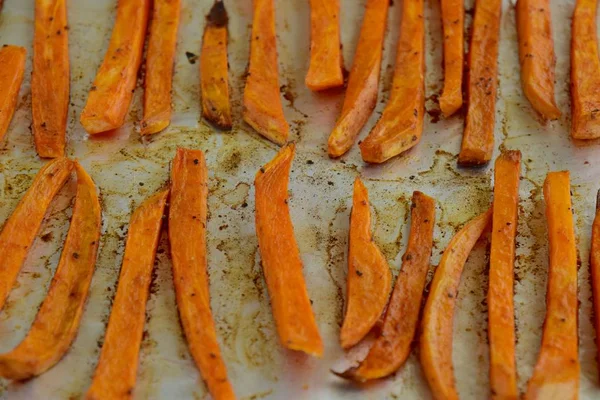 Säsongsbetonade Pommes Frites Före Bakning — Stockfoto