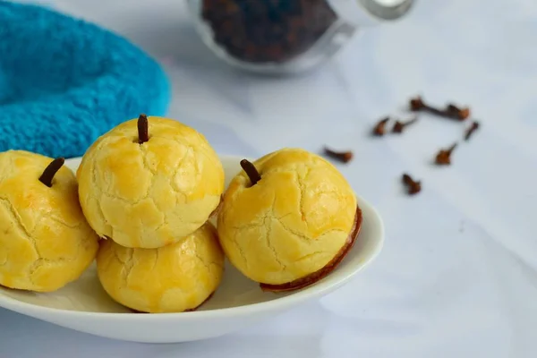 Homemade Traditional Cookies Indonesia Kue Nastar Pineapple Tart Cookies Garnish — Stockfoto