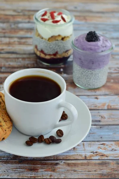 Café Con Pudín Chía Para Desayuno — Foto de Stock