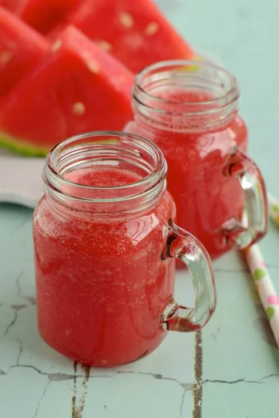 Fresh Watermelon Juice Jars — Fotografia de Stock