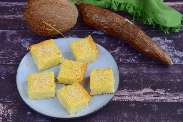 Bolo Coco Mandioca Doce Sem Glúten — Fotografia de Stock