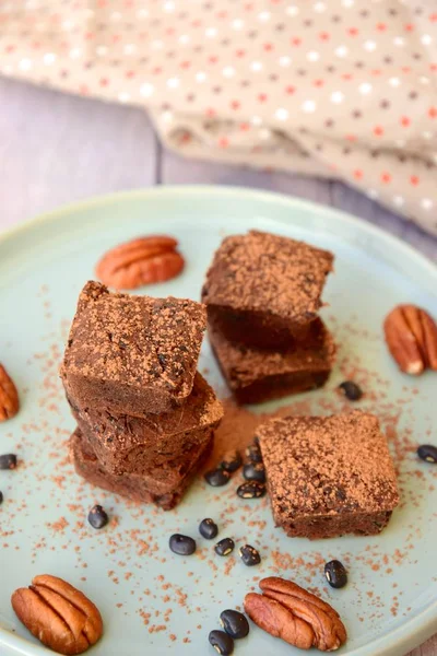 Chocolate Black Bean Pecan Brownies — Stockfoto