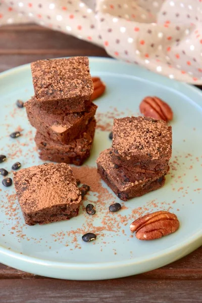 Chocolate Black Bean Pecan Brownies — Stockfoto