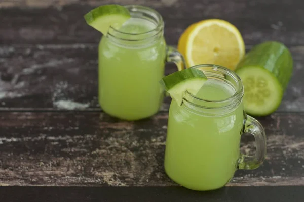 Fresh Organic Cucumber Lemon Drink — Stock Photo, Image