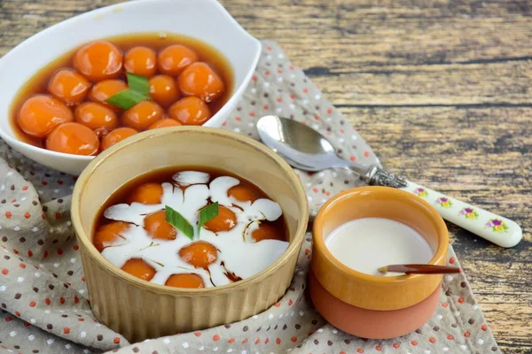 Indonesian Famous Dessert Biji Salak Bubur Candil Porridge Sweet Potato — Stock Photo, Image
