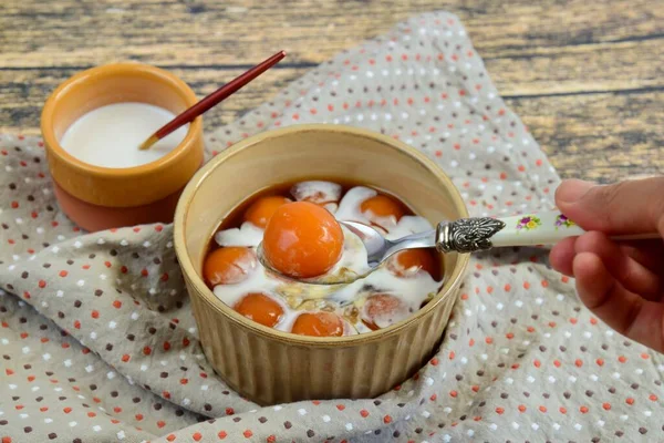 Indonesian Famous Dessert Biji Salak Bubur Candil Porridge Sweet Potato — Stock Photo, Image