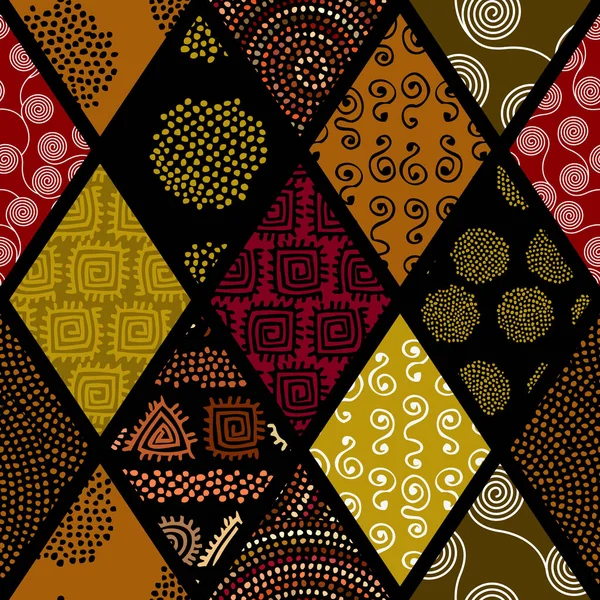 アフリカ スタイルの民族のシームレス パターン. — ストックベクタ