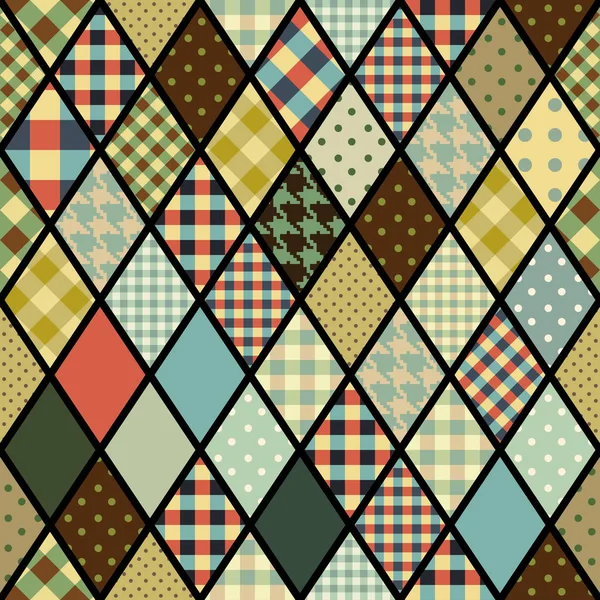 Rhombuses patchwork patroon. — Stockvector