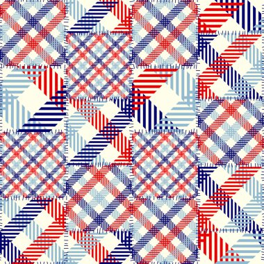 Seamless background pattern. Patchwork pattern of classic plaid squares.  Vector image. clipart
