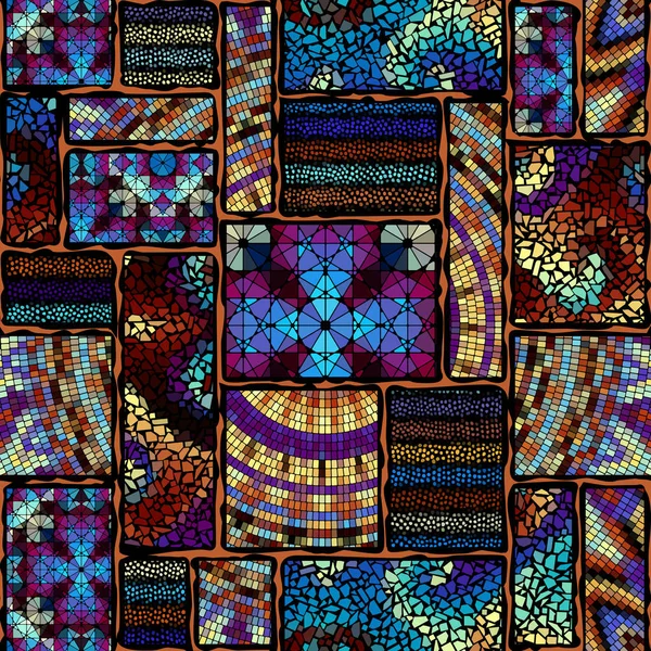 Padrão de arte mosaico sem costura — Vetor de Stock