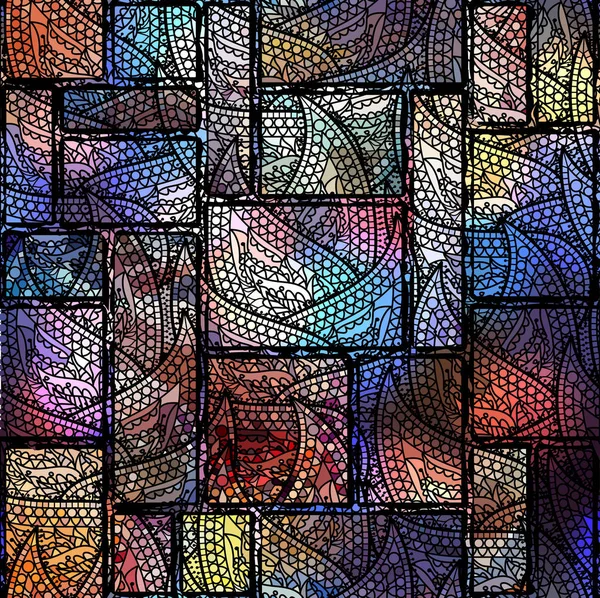 Geometrische patchwork patroon van een vierkanten. — Stockvector