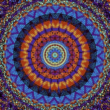 Sorunsuz arka plan deseni. Yuvarlak mozaik sanat desen farklı taş dokular.