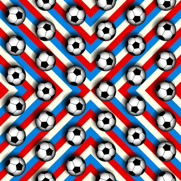 Patrón geométrico de pelotas de fútbol . — Vector de stock