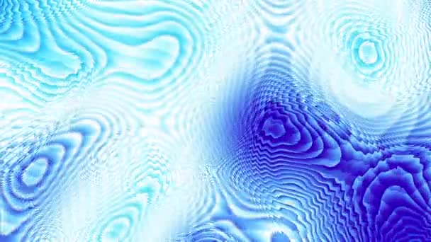 ランダムな波状テクスチャーを移動します サイケデリックなアニメーションの背景 抽象的な曲面形状を変換します 青い水面の模倣 ループ アニメーション映像 — ストック動画