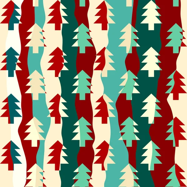 Árboles de Navidad patrón sin costuras. Ilustración vectorial. — Vector de stock