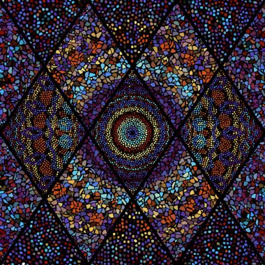 Sorunsuz mozaik sanat desen vektör çizim.