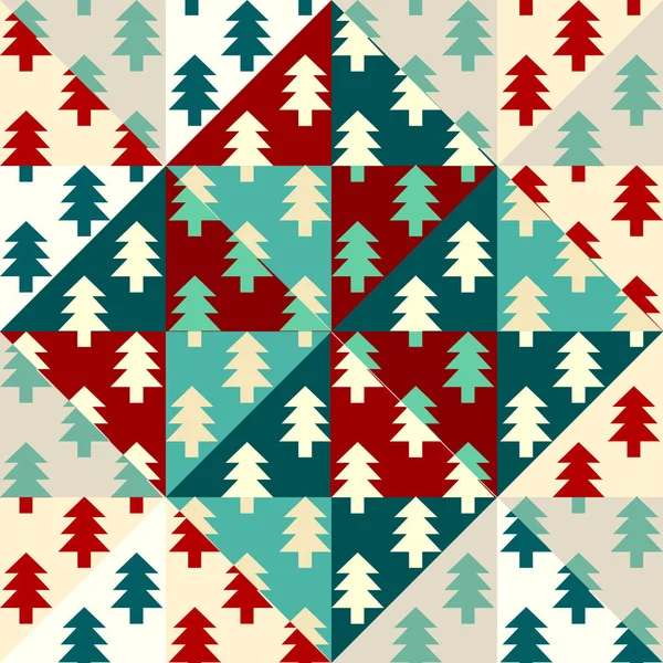 Christmas trees seamless pattern. Vector Illustration. — Stock Vector