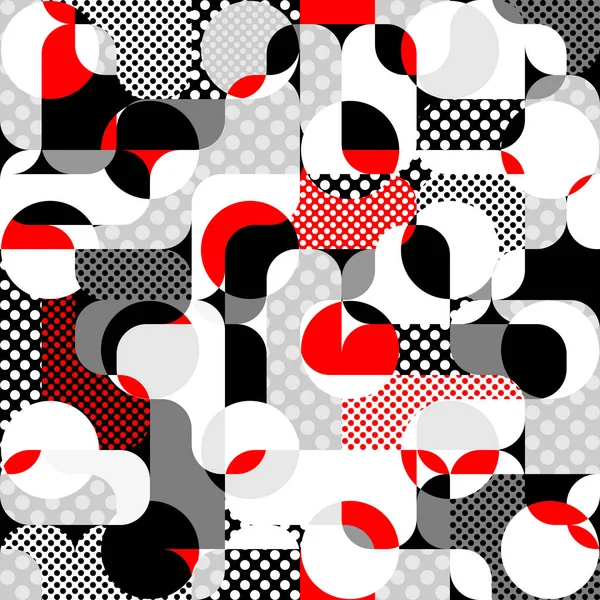 Patrón clásico de lunares en un estilo collage patchwork . — Vector de stock