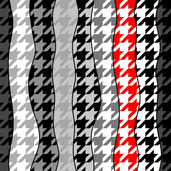 Klassieke honden-tand patroon in een lappendeken collage stijl. — Stockvector