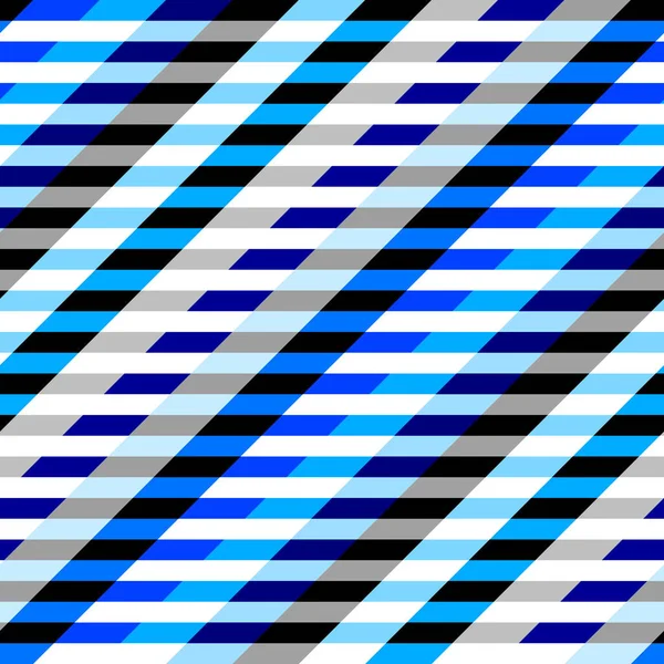 パッチワークのコラージュ スタイルの水平の青いストリップ パターン. — ストックベクタ