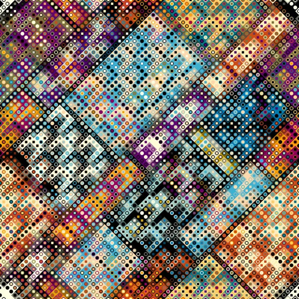 Geometrische Abstracte Symmetrisch Patroon Pixel Art Stijl Naadloze Geometrische Achtergrond — Stockvector