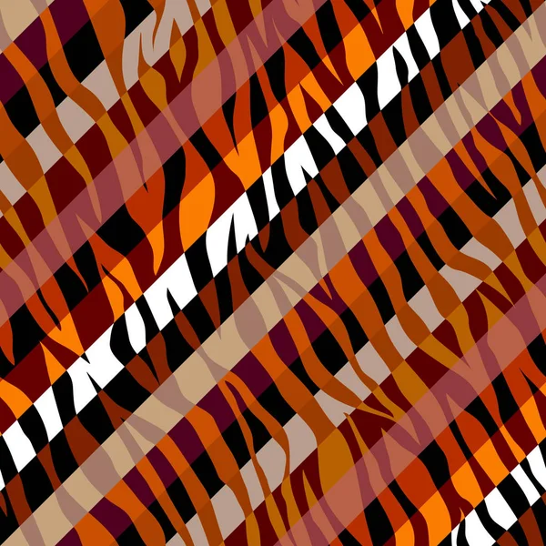 Abstrakcyjny wzór brązowy zwierząt egzotycznych w stylu patchwork. — Wektor stockowy