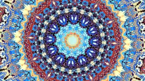 Trasformare Cerchio Ornamentale Modello Mandala Rotondo Filmati Loop Senza Soluzione — Video Stock