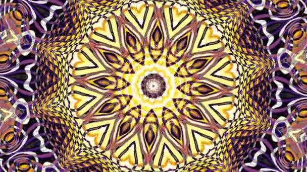 Transforming Ornamental Circle Mandala Pattern Seamless Loop Footage — Stock Video