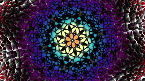 Transformando Círculo Ornamental Padrão Mandala Redondo Imagens Loop Sem Costura — Vídeo de Stock